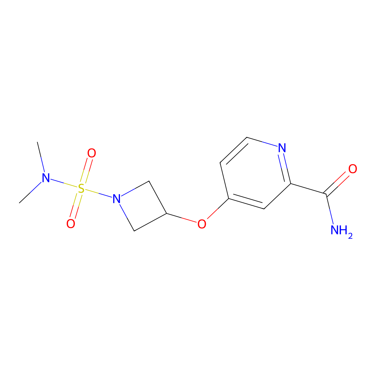 4-{[1-(Dimethylsulfamoyl)azetidin-3-yl]oxy}pyridine-2-carboxamide molecular structure, CAS 2640971-07-7