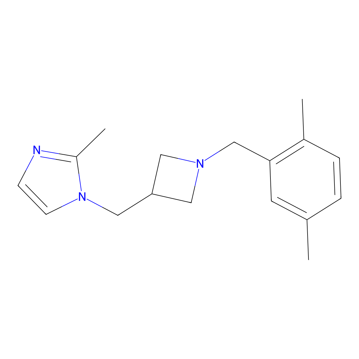 1-({1-[(2,5-dimethylphenyl)methyl]azetidin-3-yl}methyl)-2-methyl-1H-imidazole molecular structure, CAS 2640971-13-5