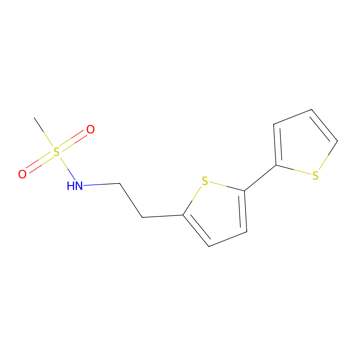 N-(2-{[2,2'-bithiophene]-5-yl}ethyl)methanesulfonamide molecular structure, CAS 2640971-20-4