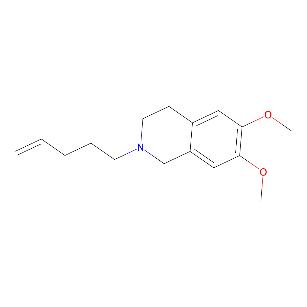 6,7-Dimethoxy-2-(pent-4-en-1-yl)-1,2,3,4-tetrahydroisoquinoline molecular structure, CAS 2640971-21-5