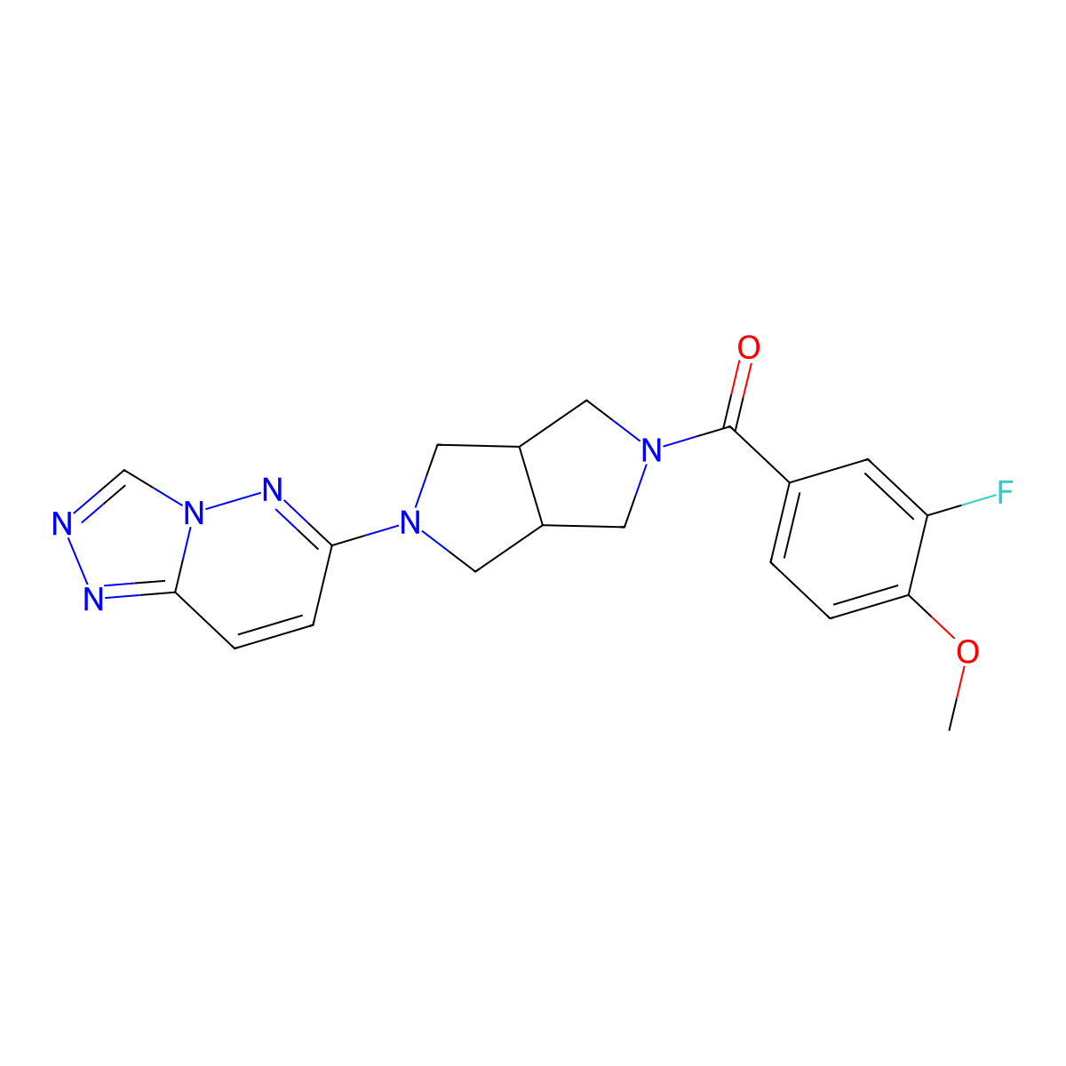 2-(3-Fluoro-4-methoxybenzoyl)-5-{[1,2,4]triazolo[4,3-b]pyridazin-6-yl}-octahydropyrrolo[3,4-c]pyrrole molecular structure, CAS 2640971-35-1