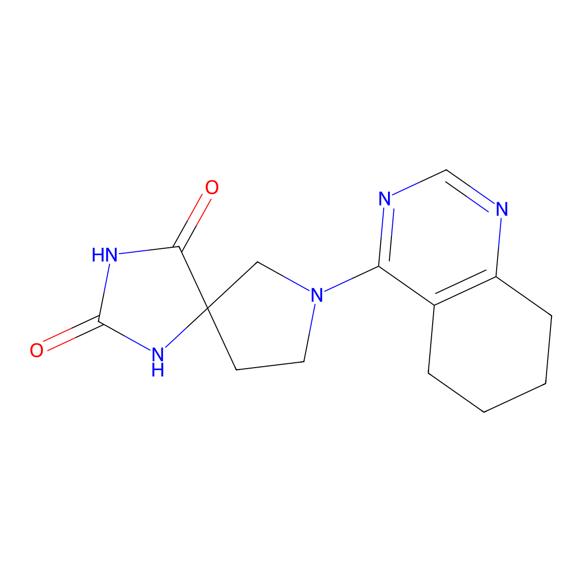 7-(5,6,7,8-Tetrahydroquinazolin-4-yl)-1,3,7-triazaspiro[4.4]nonane-2,4-dione molecular structure, CAS 2640971-66-8