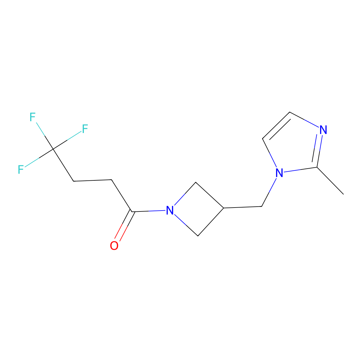 4,4,4-trifluoro-1-{3-[(2-methyl-1H-imidazol-1-yl)methyl]azetidin-1-yl}butan-1-one molecular structure, CAS 2640971-74-8