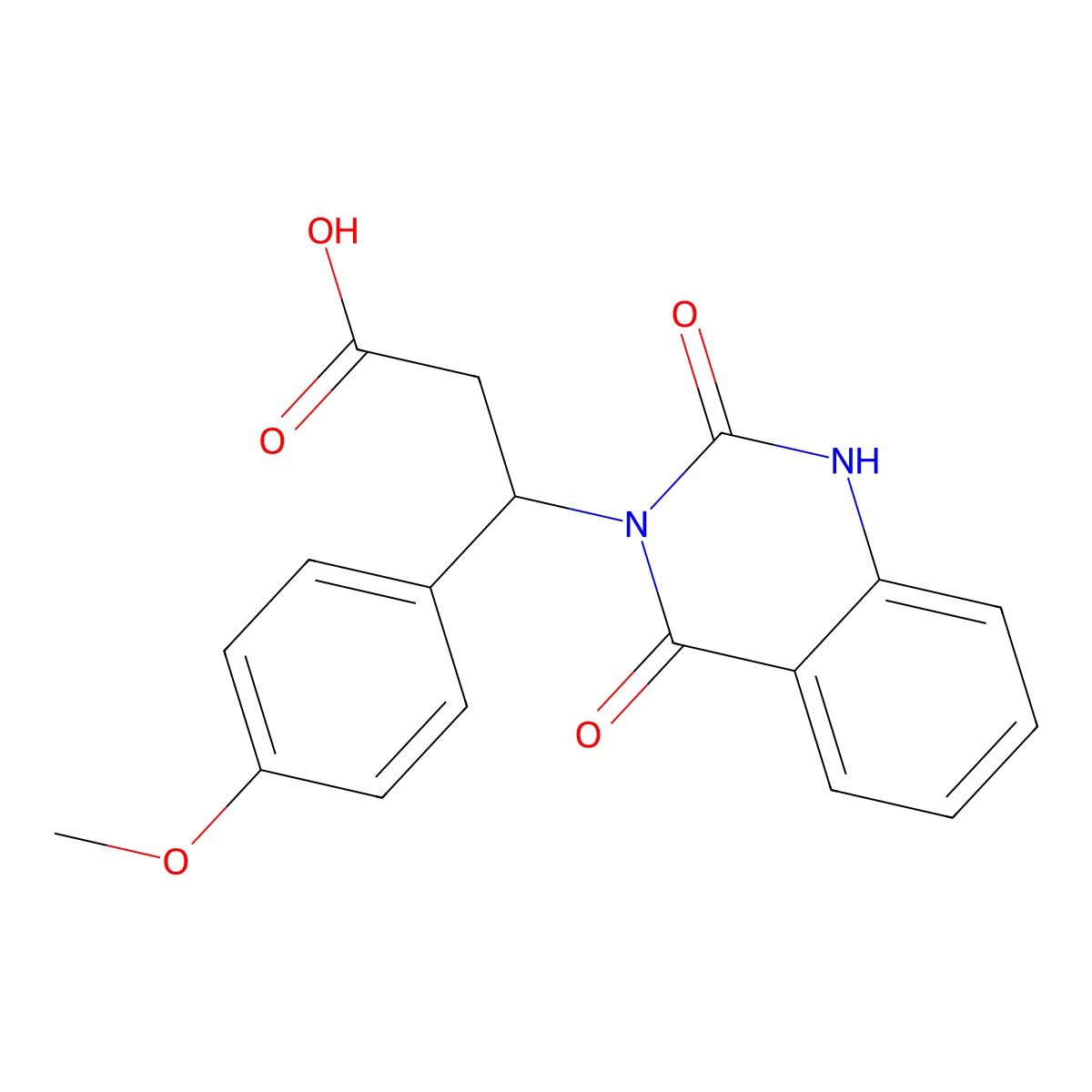 3-(2,4-Dioxo-1,2,3,4-tetrahydroquinazolin-3-yl)-3-(4-methoxyphenyl)propanoic acid molecular structure, CAS 2640971-96-4