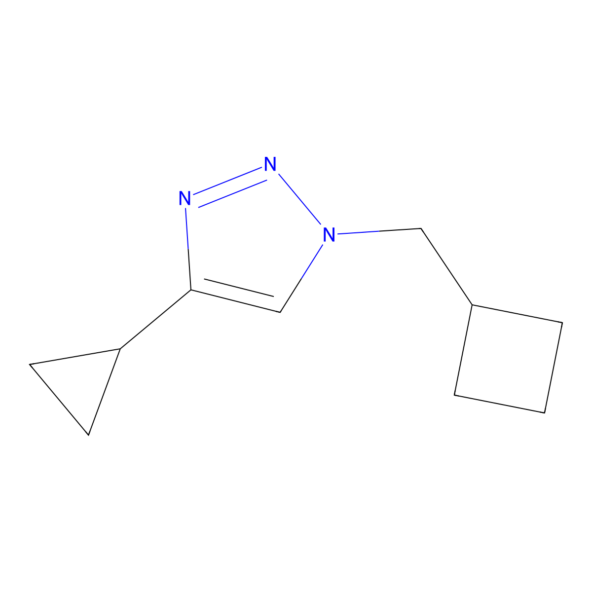 1-(cyclobutylmethyl)-4-cyclopropyl-1H-1,2,3-triazole molecular structure, CAS 2640972-09-2