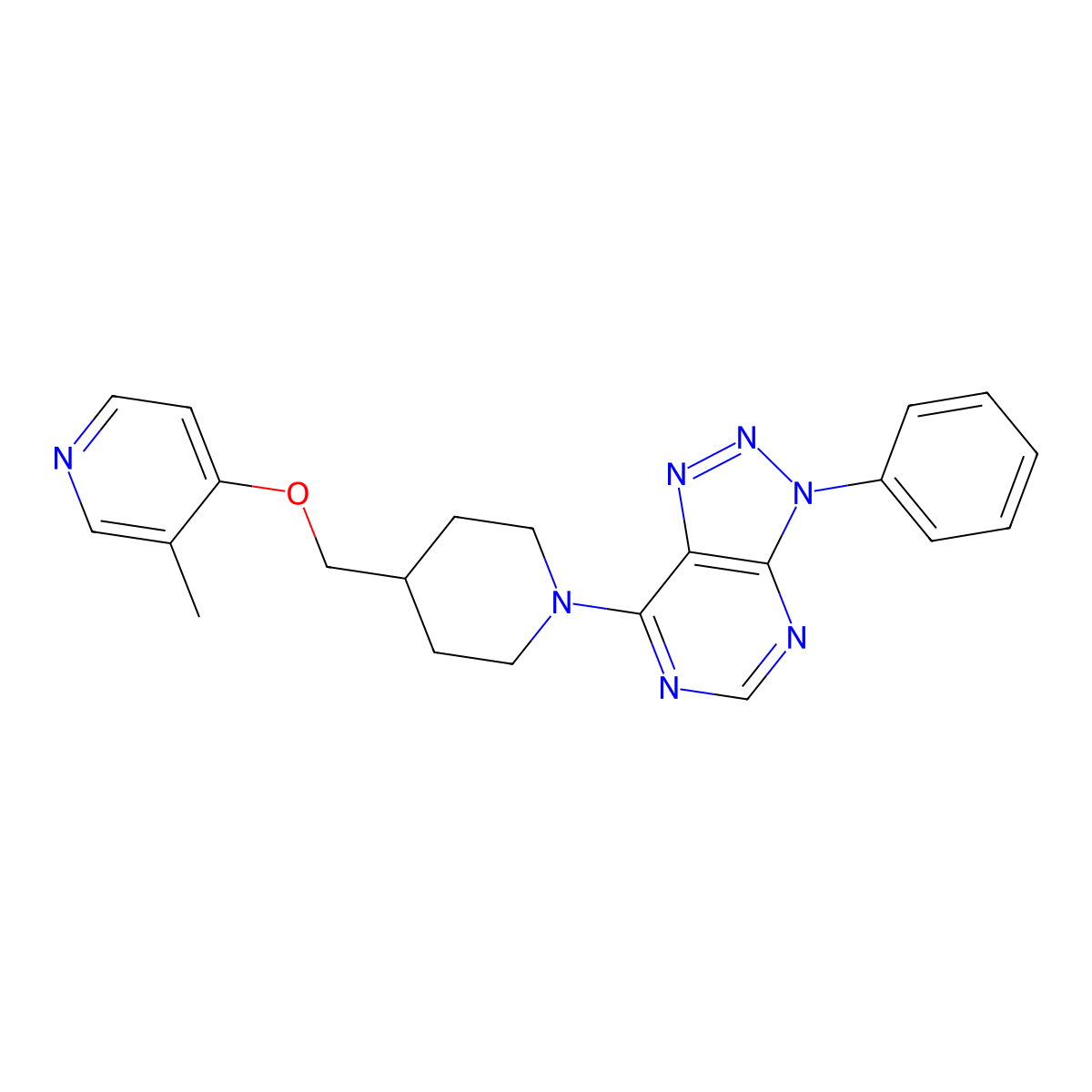 3-methyl-4-[(1-{3-phenyl-3H-[1,2,3]triazolo[4,5-d]pyrimidin-7-yl}piperidin-4-yl)methoxy]pyridine molecular structure, CAS 2640972-10-5