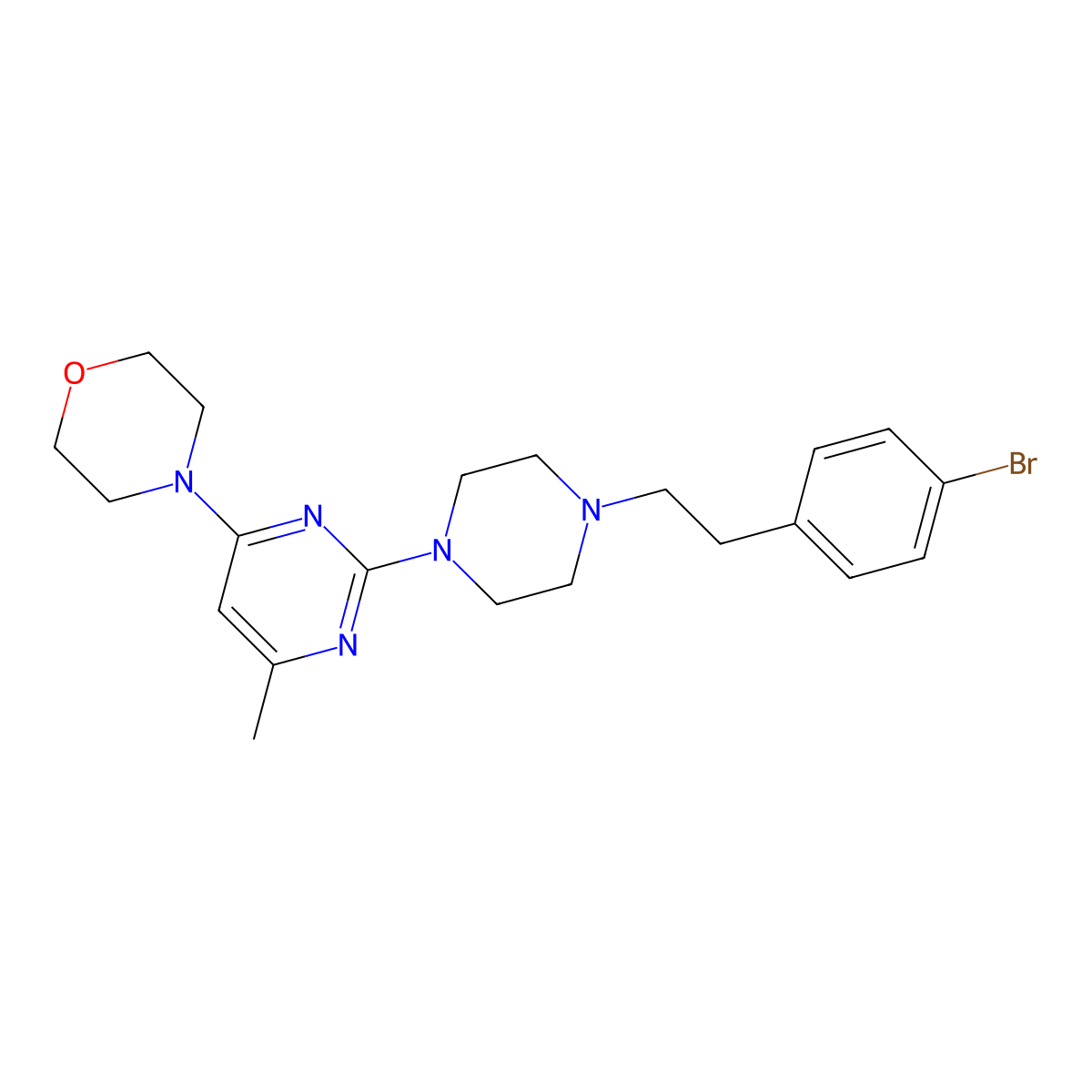 4-(2-{4-[2-(4-Bromophenyl)ethyl]piperazin-1-yl}-6-methylpyrimidin-4-yl)morpholine molecular structure, CAS 2640972-17-2