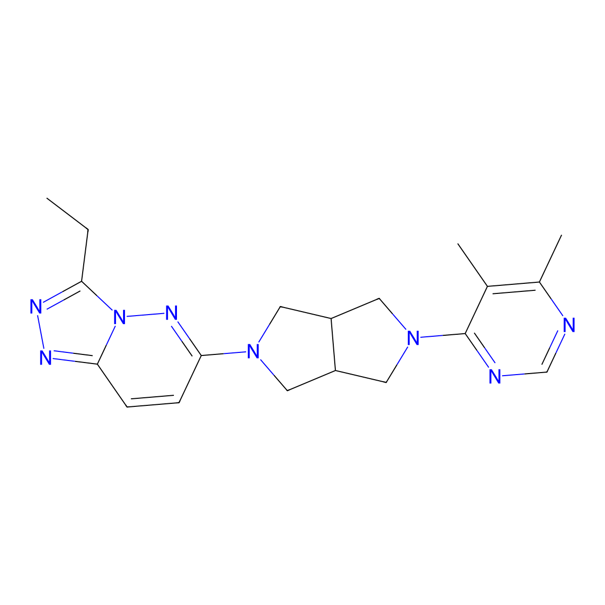 4-(5-{3-Ethyl-[1,2,4]triazolo[4,3-b]pyridazin-6-yl}-octahydropyrrolo[3,4-c]pyrrol-2-yl)-5,6-dimethylpyrimidine molecular structure, CAS 2640972-34-3