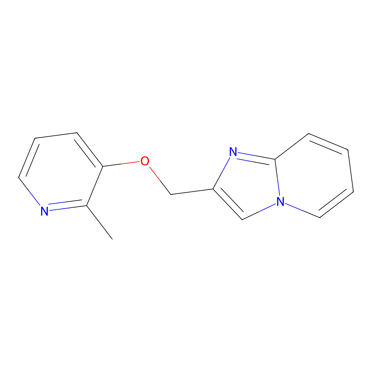 3-({Imidazo[1,2-a]pyridin-2-yl}methoxy)-2-methylpyridine molecular structure, CAS 2640972-39-8