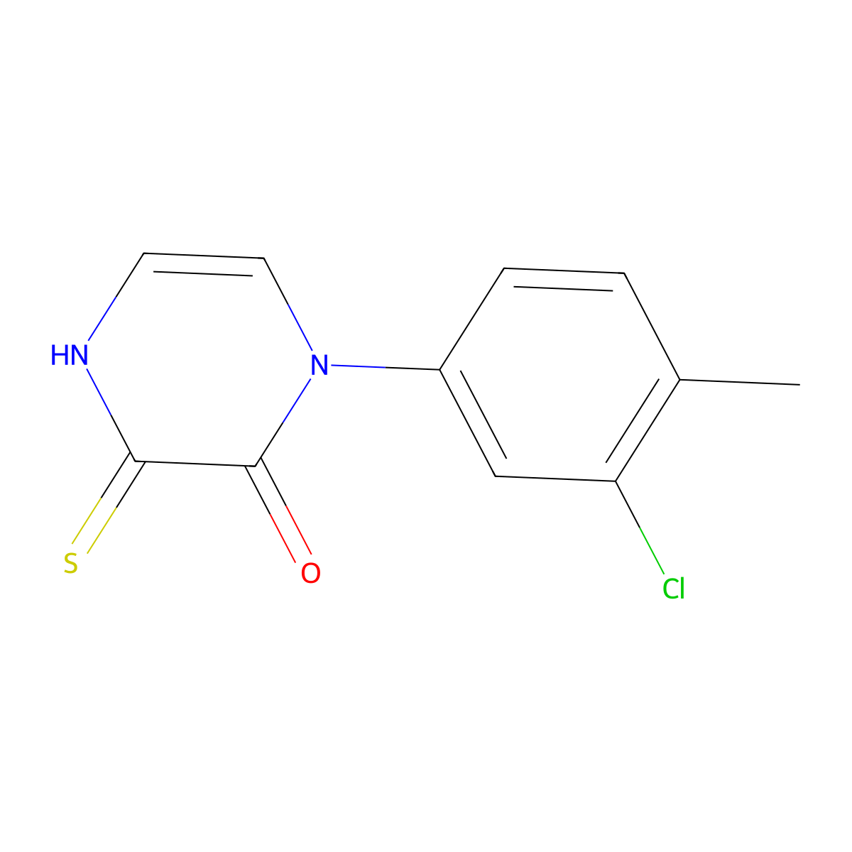 1-(3-Chloro-4-methylphenyl)-3-sulfanylidene-1,2,3,4-tetrahydropyrazin-2-one molecular structure, CAS 2640972-45-6