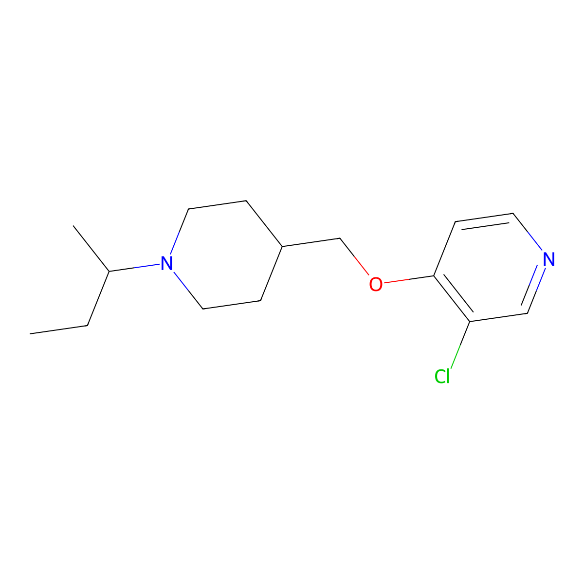 4-{[1-(Butan-2-yl)piperidin-4-yl]methoxy}-3-chloropyridine molecular structure, CAS 2640972-69-4