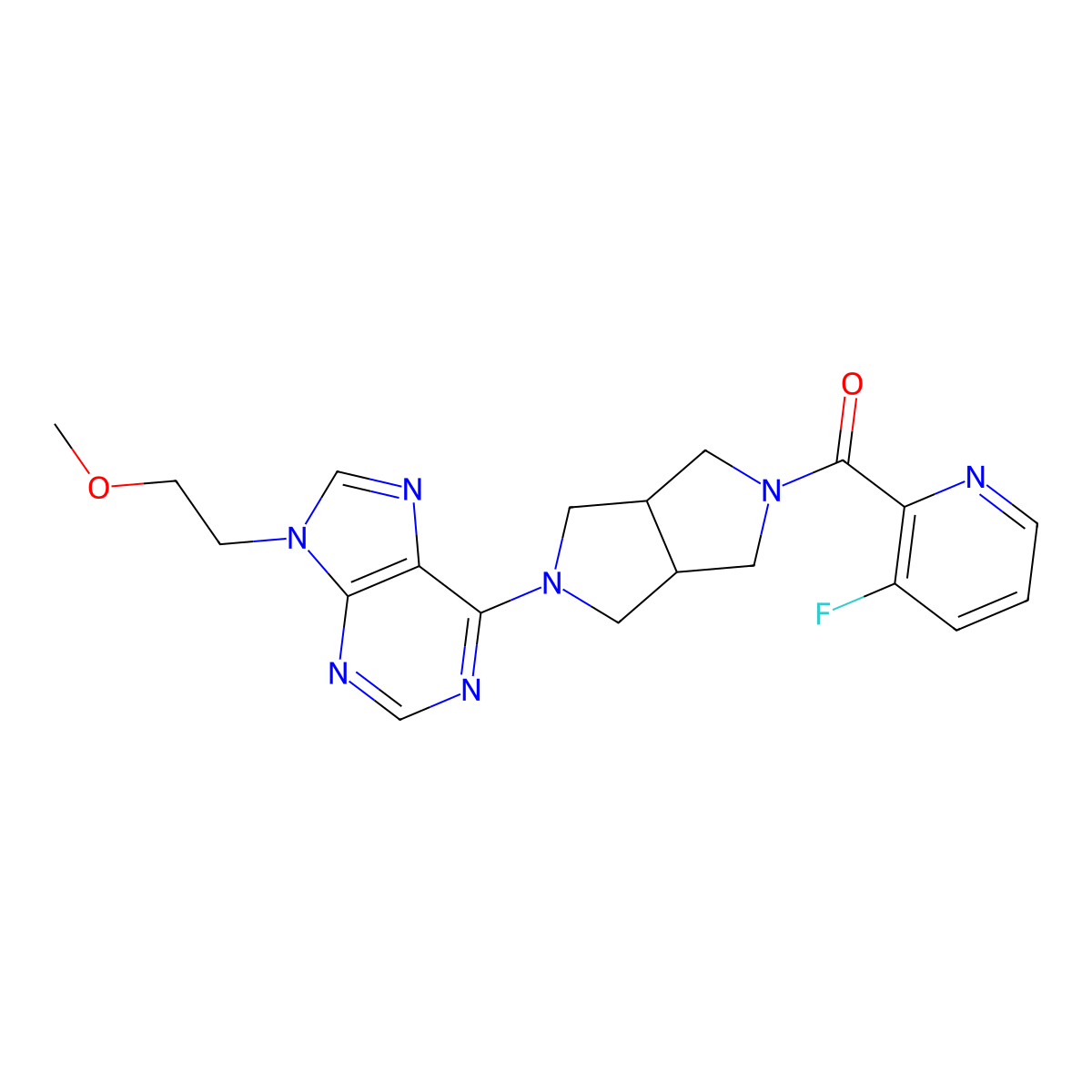 6-[5-(3-fluoropyridine-2-carbonyl)-octahydropyrrolo[3,4-c]pyrrol-2-yl]-9-(2-methoxyethyl)-9H-purine molecular structure, CAS 2640972-93-4