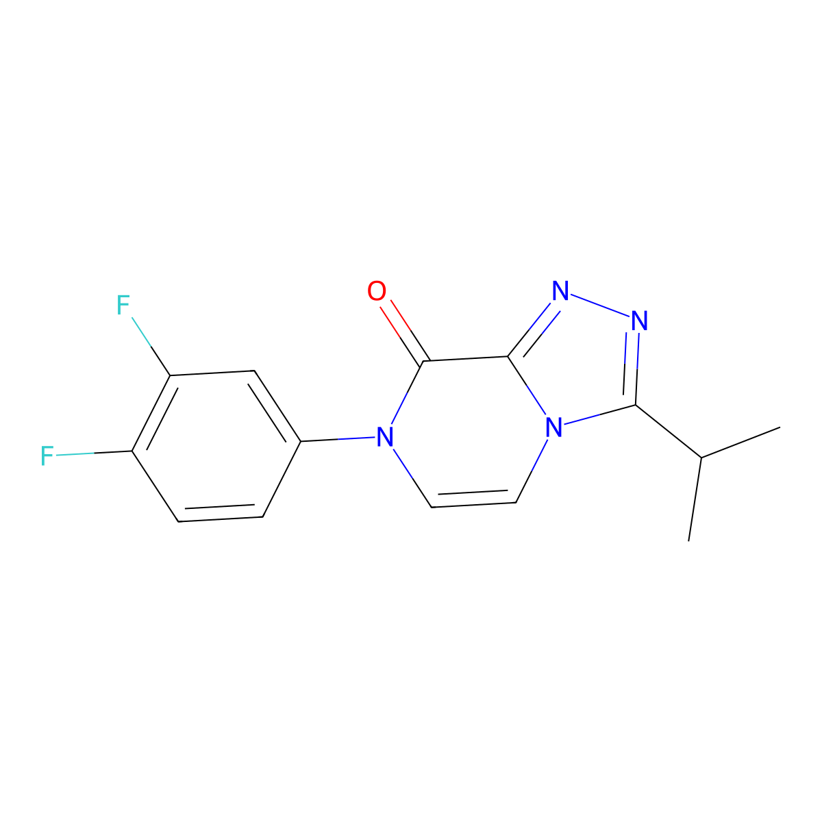 7-(3,4-difluorophenyl)-3-(propan-2-yl)-7H,8H-[1,2,4]triazolo[4,3-a]pyrazin-8-one molecular structure, CAS 2640973-05-1