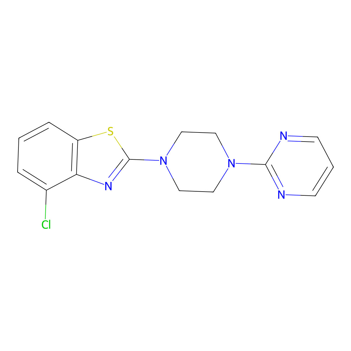 4-Chloro-2-[4-(pyrimidin-2-yl)piperazin-1-yl]-1,3-benzothiazole molecular structure, CAS 2640973-07-3