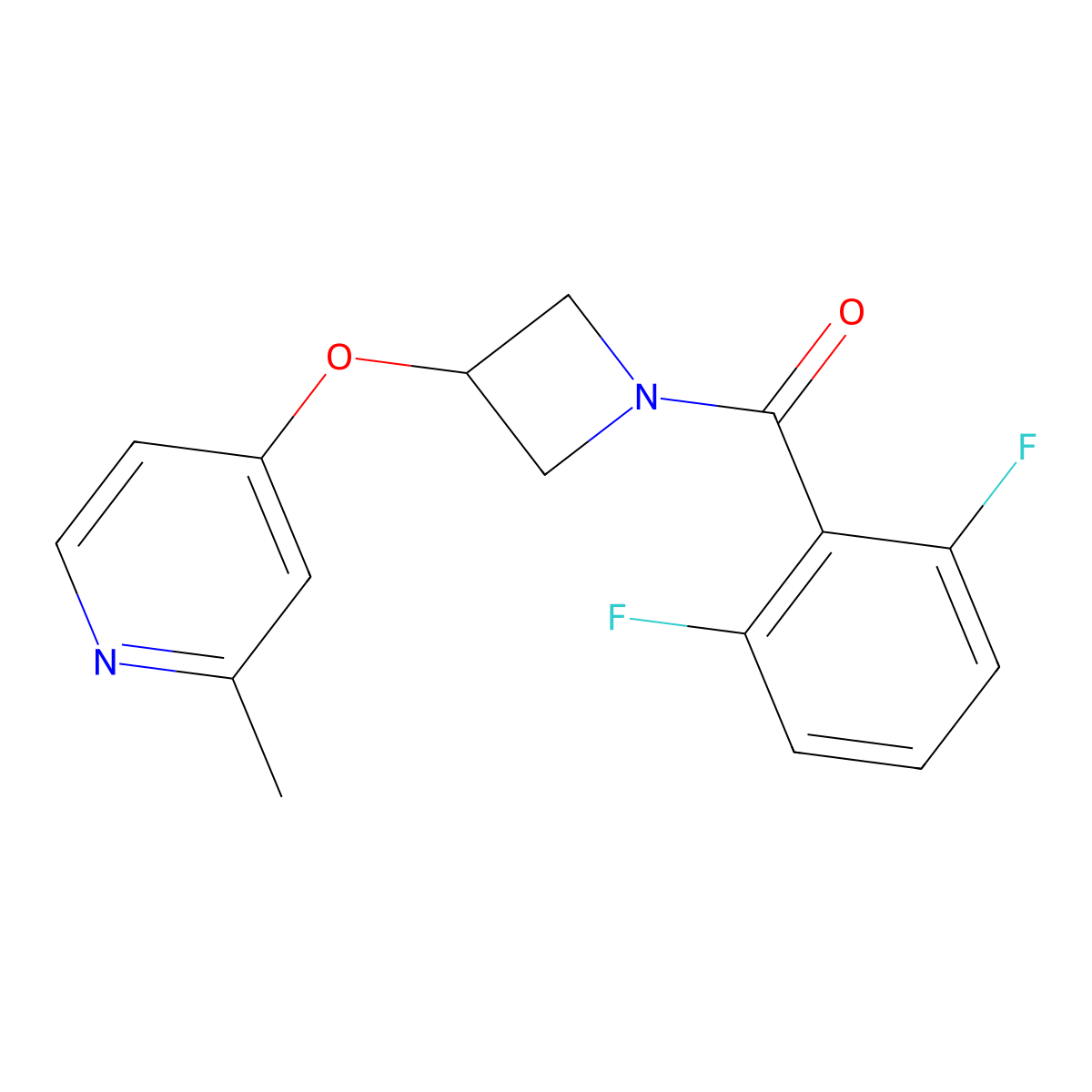 4-{[1-(2,6-Difluorobenzoyl)azetidin-3-yl]oxy}-2-methylpyridine molecular structure, CAS 2640973-33-5