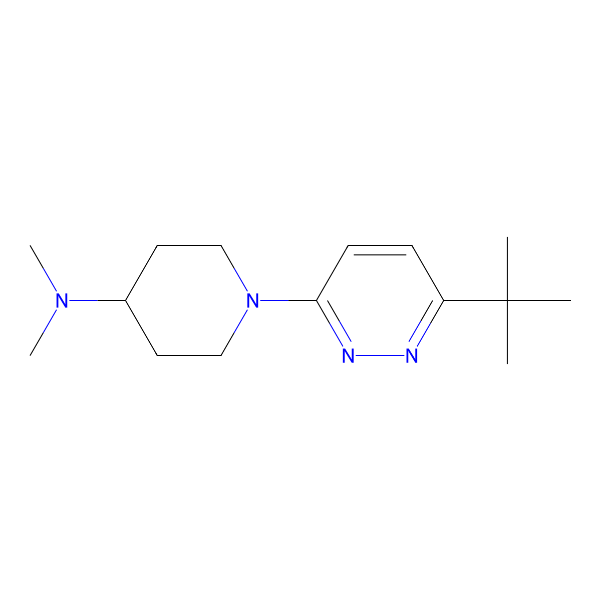 1-(6-tert-butylpyridazin-3-yl)-N,N-dimethylpiperidin-4-amine molecular structure, CAS 2640973-45-9