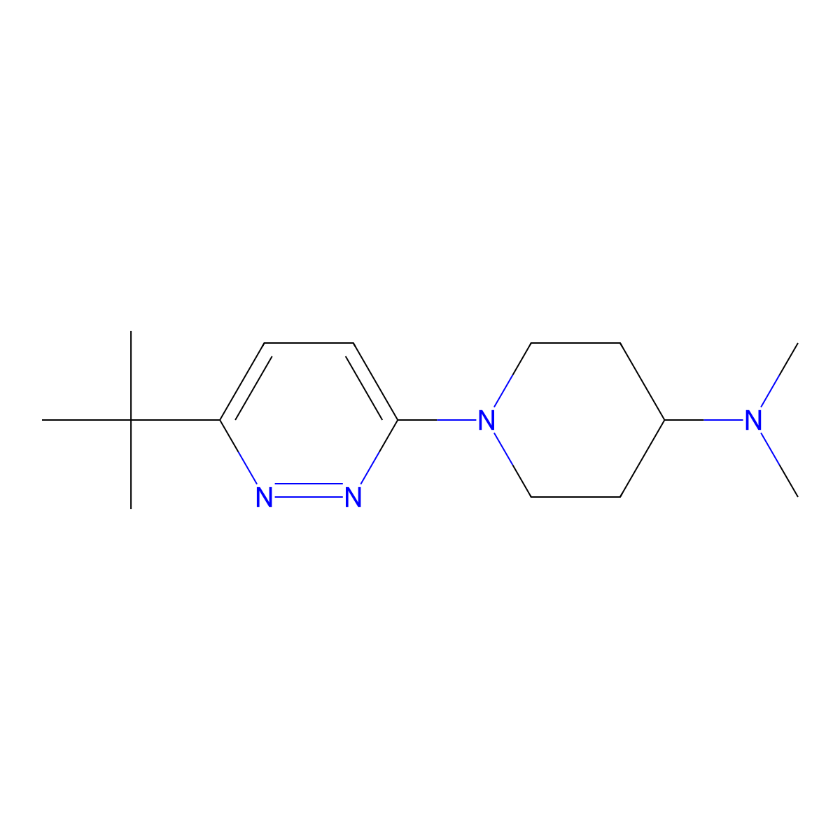 1-(6-tert-butylpyridazin-3-yl)-N,N-dimethylpiperidin-4-amine molecular structure, CAS 2640973-45-9