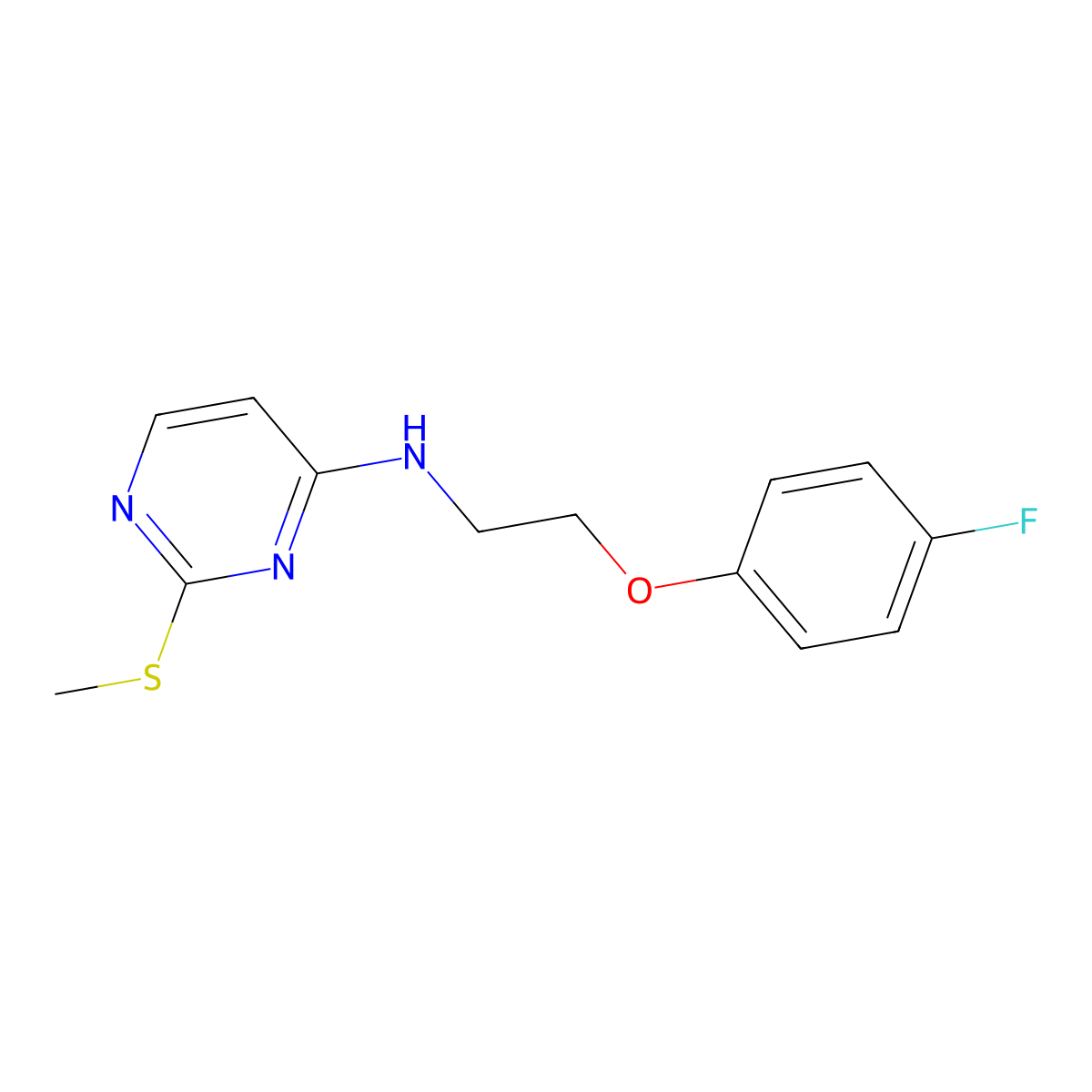 N-[2-(4-fluorophenoxy)ethyl]-2-(methylsulfanyl)pyrimidin-4-amine molecular structure, CAS 2640973-60-8