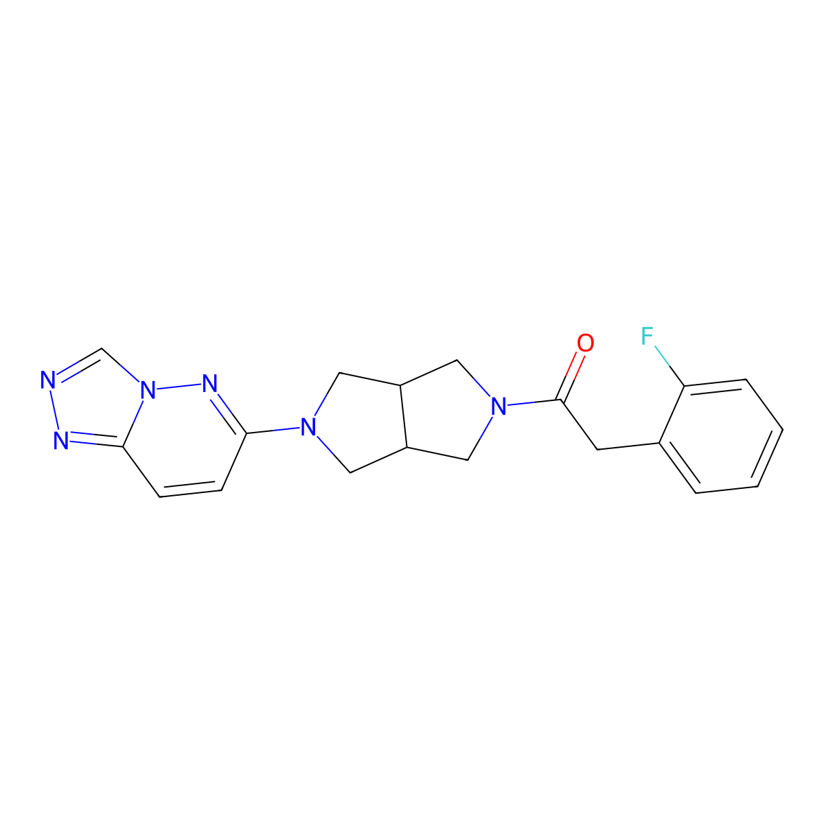 2-(2-Fluorophenyl)-1-(5-{[1,2,4]triazolo[4,3-b]pyridazin-6-yl}-octahydropyrrolo[3,4-c]pyrrol-2-yl)ethan-1-one molecular structure, CAS 2640973-63-1