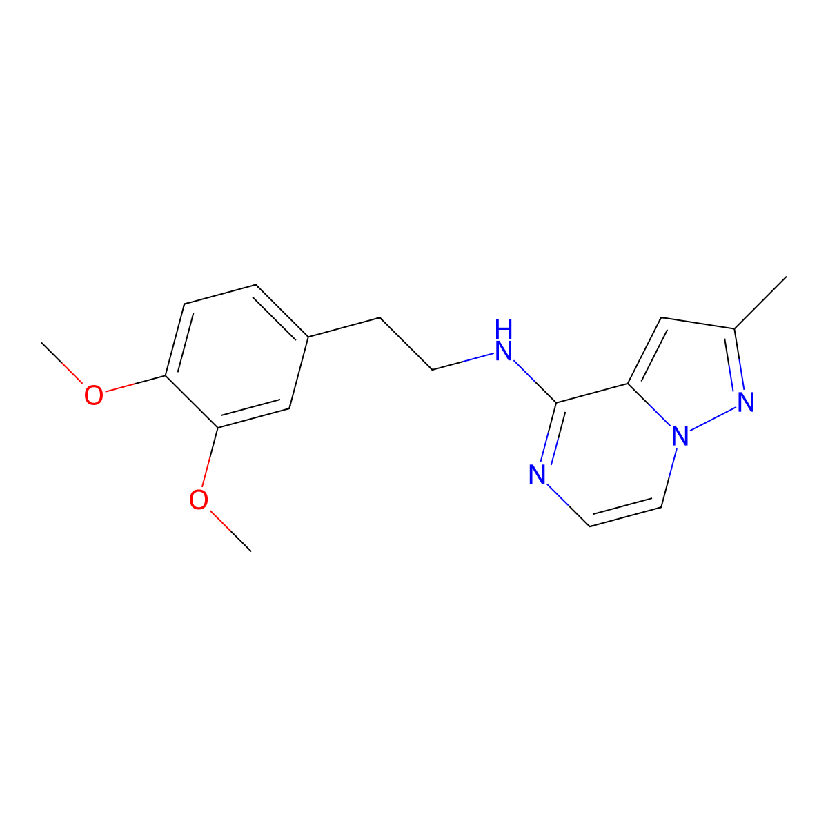 N-[2-(3,4-dimethoxyphenyl)ethyl]-2-methylpyrazolo[1,5-a]pyrazin-4-amine molecular structure, CAS 2640973-71-1