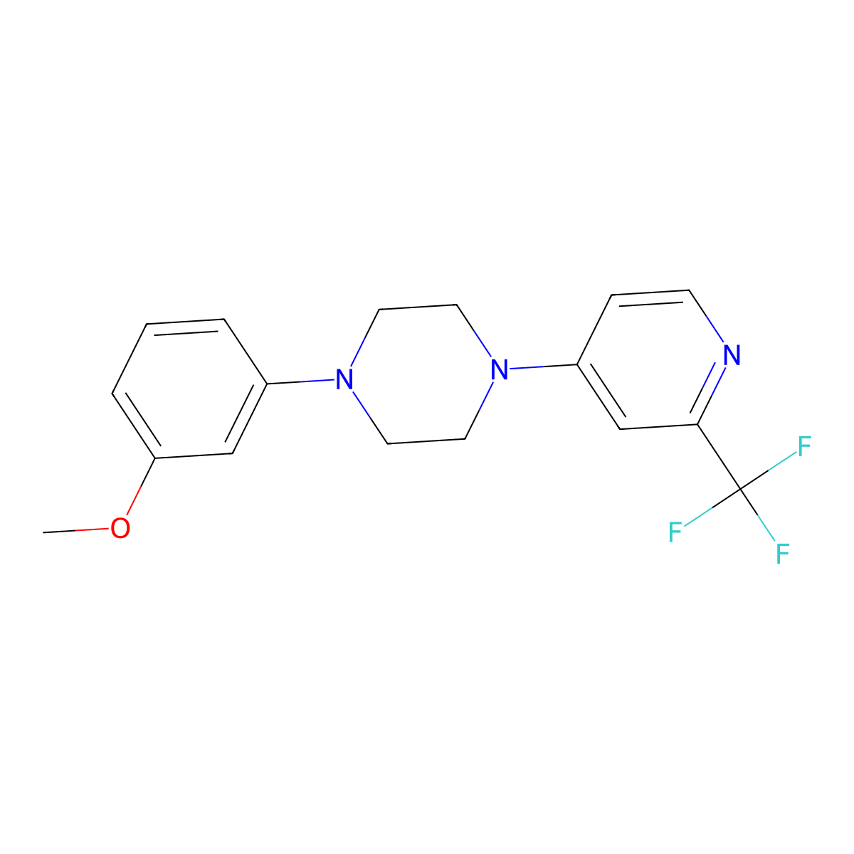1-(3-Methoxyphenyl)-4-[2-(trifluoromethyl)pyridin-4-yl]piperazine molecular structure, CAS 2640973-78-8