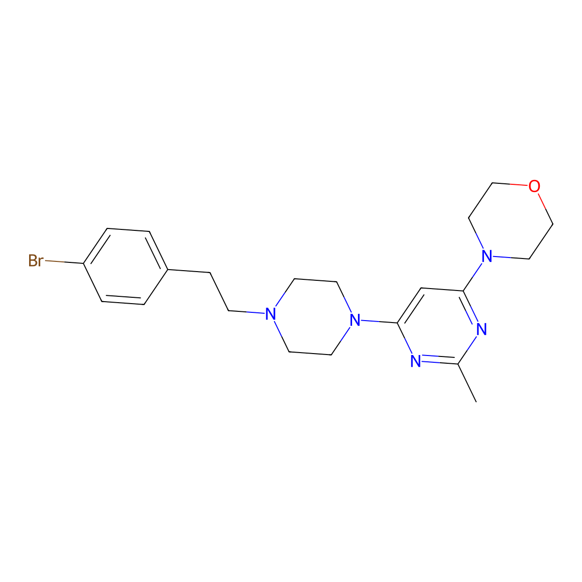 4-(6-{4-[2-(4-Bromophenyl)ethyl]piperazin-1-yl}-2-methylpyrimidin-4-yl)morpholine molecular structure, CAS 2640973-80-2
