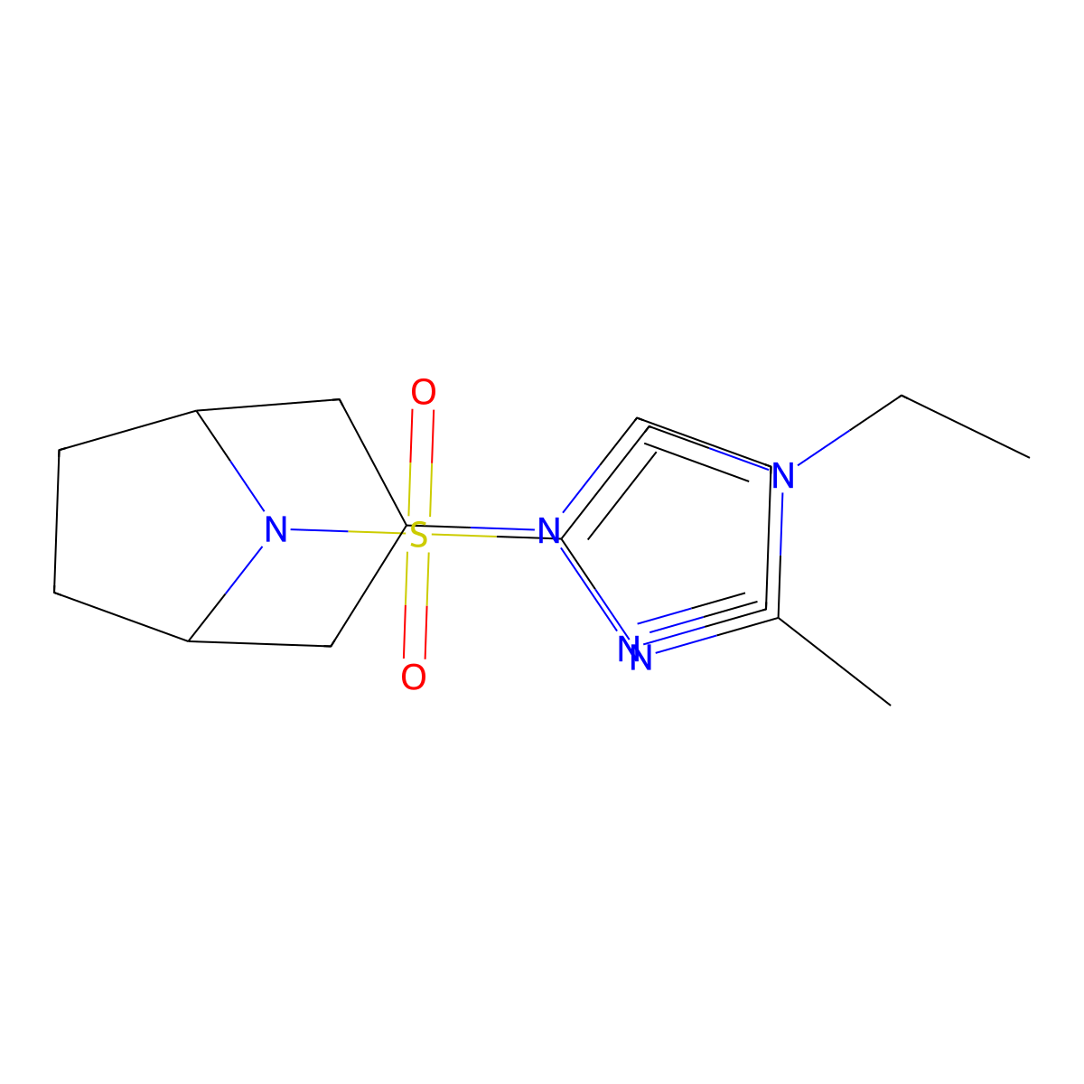 8-[(1-ethyl-2-methyl-1H-imidazol-4-yl)sulfonyl]-3-(1H-pyrazol-1-yl)-8-azabicyclo[3.2.1]octane molecular structure, CAS 2640973-85-7