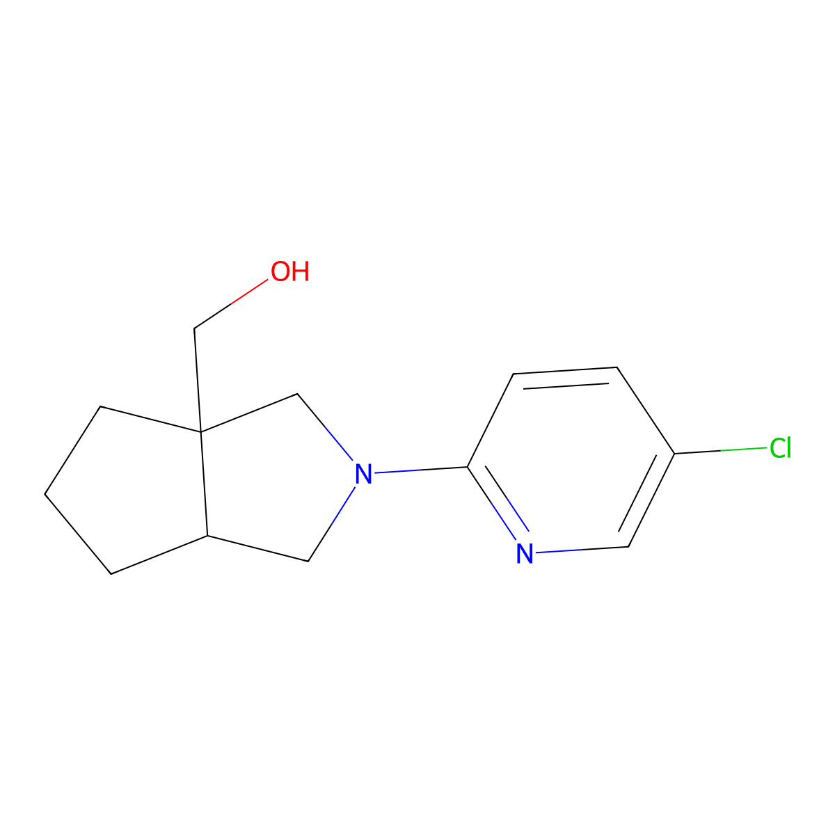 [2-(5-Chloropyridin-2-yl)-octahydrocyclopenta[c]pyrrol-3a-yl]methanol molecular structure, CAS 2640973-87-9