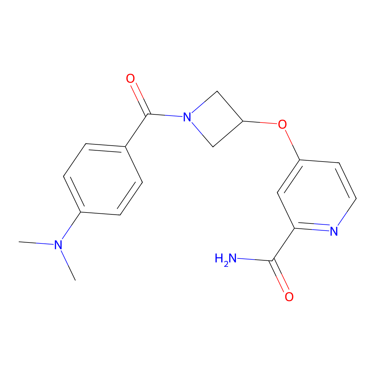 4-({1-[4-(Dimethylamino)benzoyl]azetidin-3-yl}oxy)pyridine-2-carboxamide molecular structure, CAS 2640973-95-9