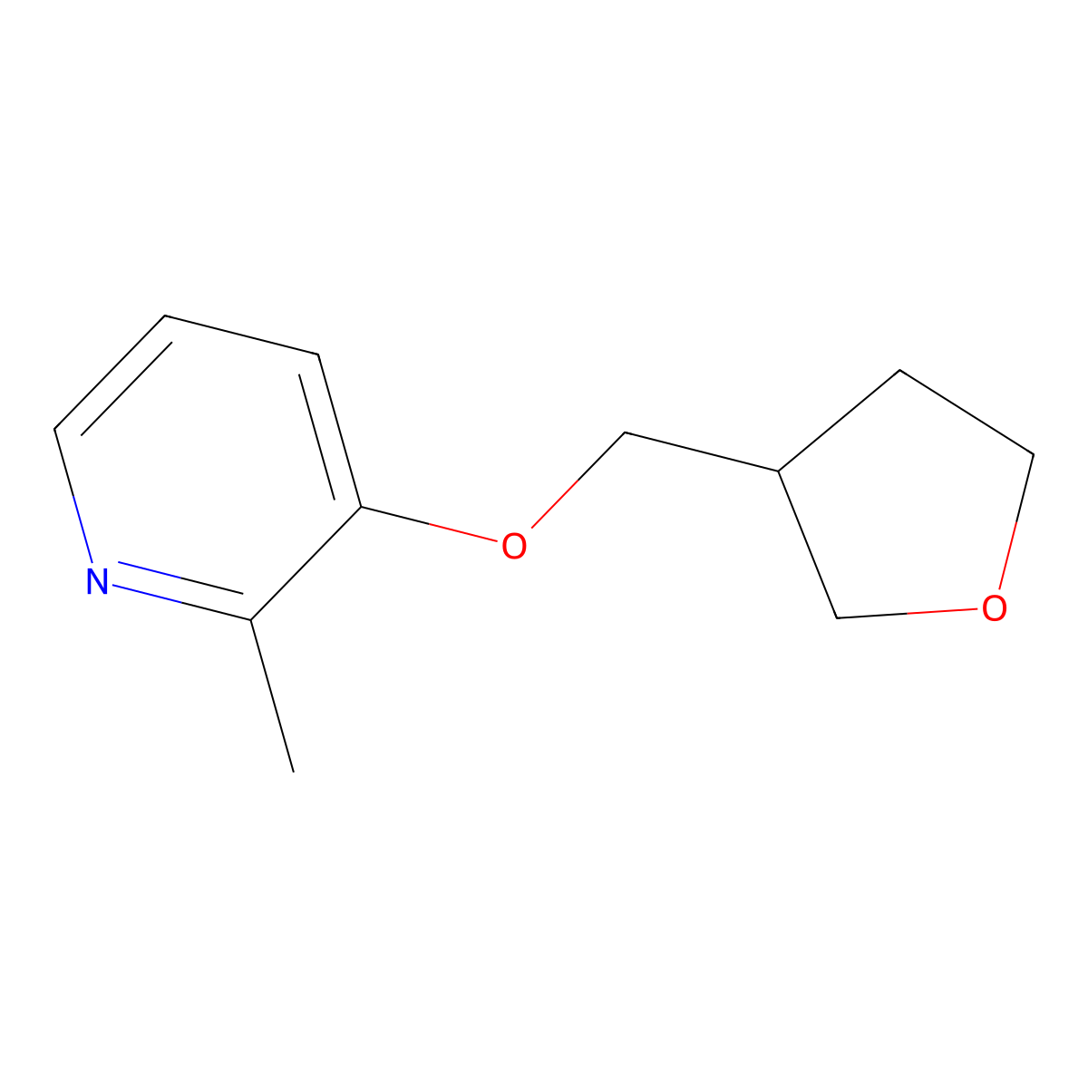 2-Methyl-3-[(oxolan-3-yl)methoxy]pyridine molecular structure, CAS 2640974-08-7