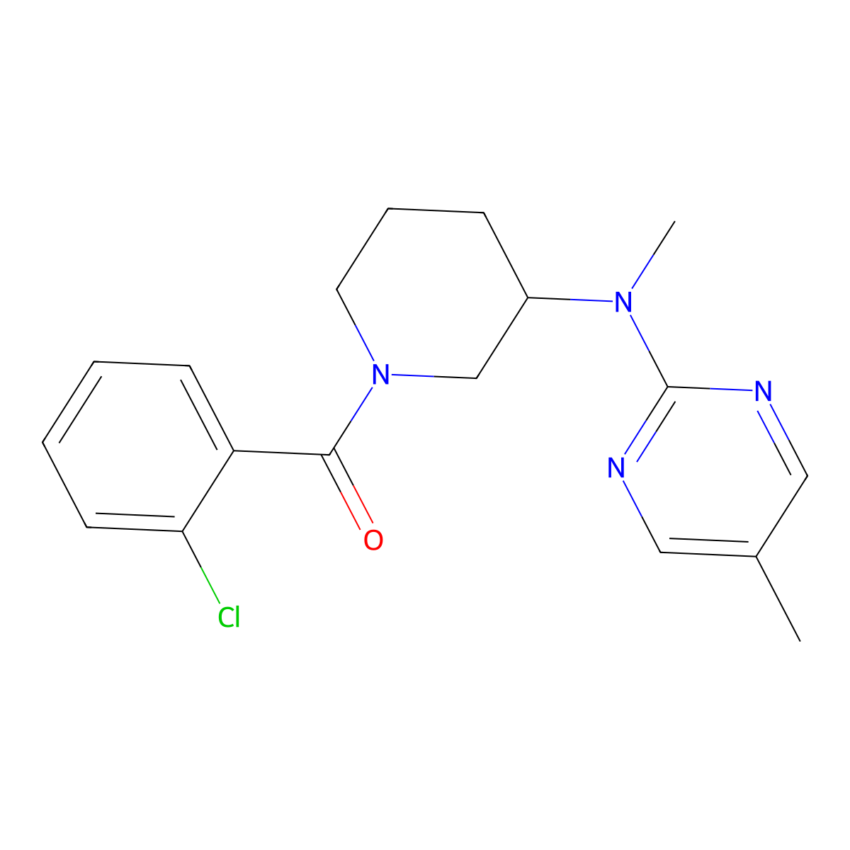 N-[1-(2-chlorobenzoyl)piperidin-3-yl]-N,5-dimethylpyrimidin-2-amine molecular structure, CAS 2640974-24-7
