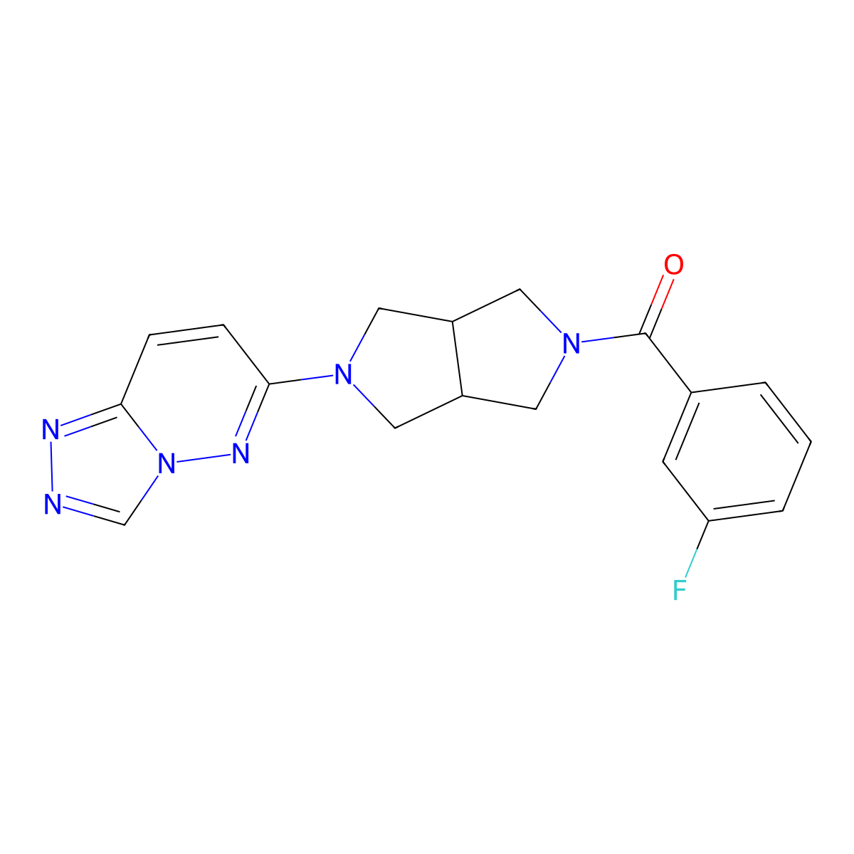 2-(3-Fluorobenzoyl)-5-{[1,2,4]triazolo[4,3-b]pyridazin-6-yl}-octahydropyrrolo[3,4-c]pyrrole molecular structure, CAS 2640974-27-0