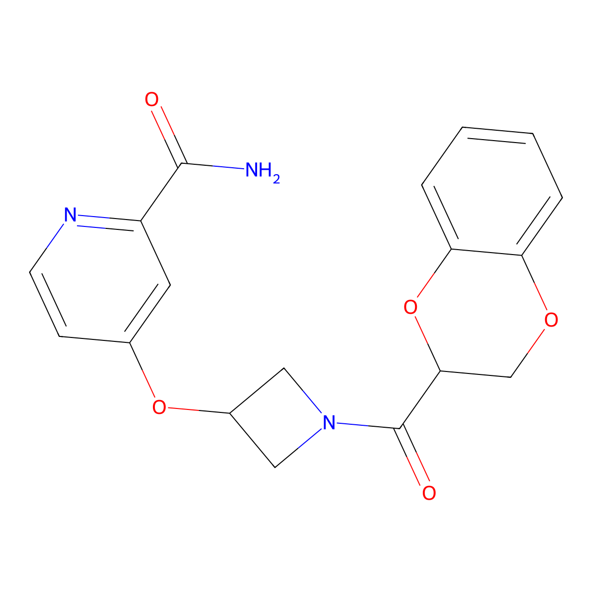 4-{[1-(2,3-Dihydro-1,4-benzodioxine-2-carbonyl)azetidin-3-yl]oxy}pyridine-2-carboxamide molecular structure, CAS 2640974-44-1
