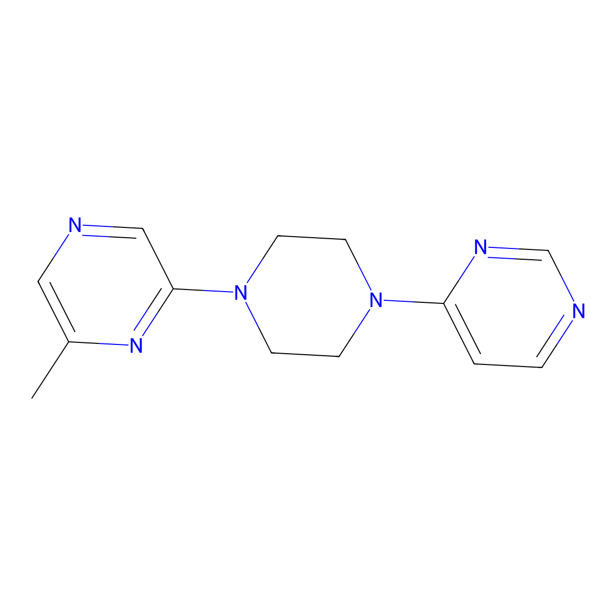 2-Methyl-6-[4-(pyrimidin-4-yl)piperazin-1-yl]pyrazine molecular structure, CAS 2640974-59-8