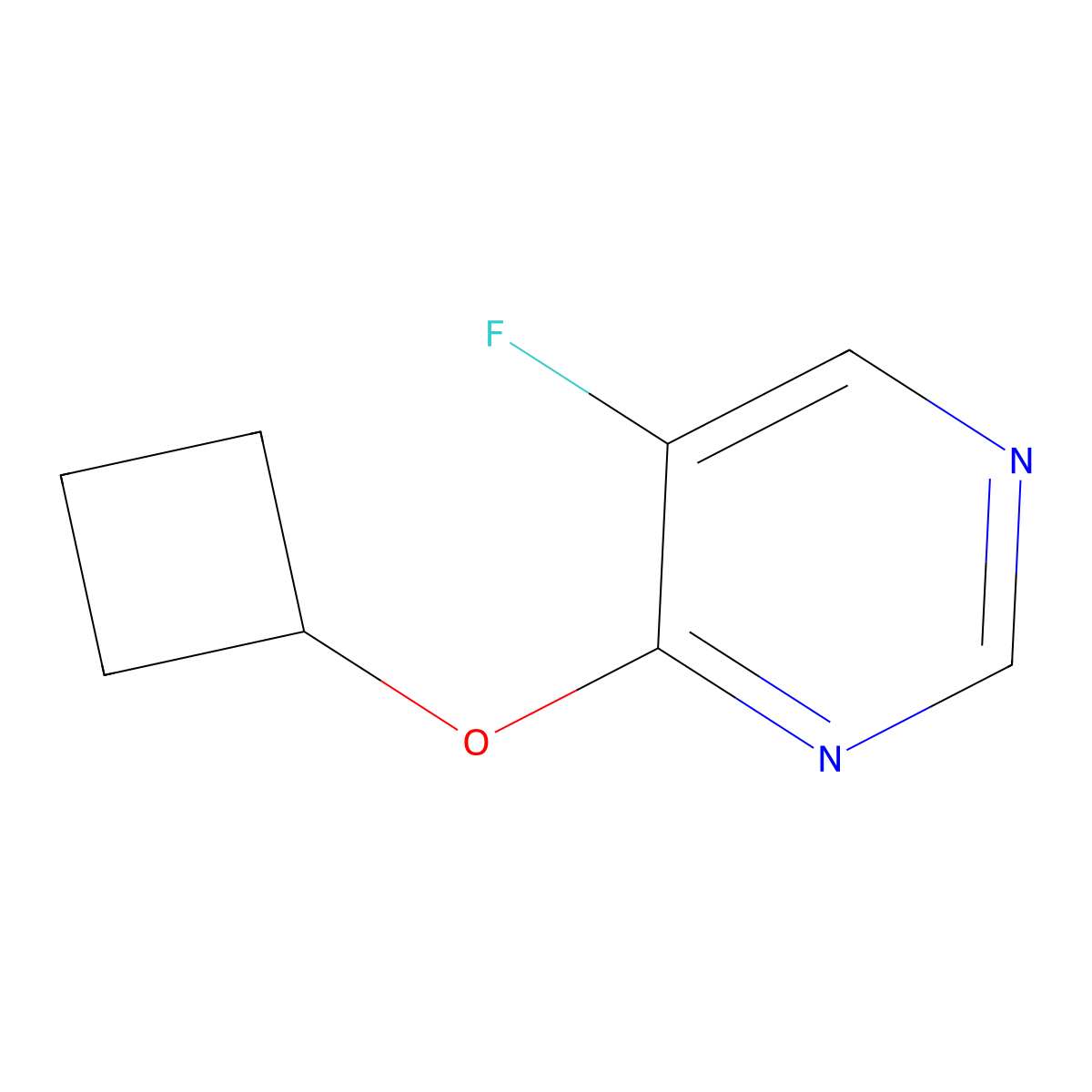 4-Cyclobutoxy-5-fluoropyrimidine molecular structure, CAS 2640974-60-1