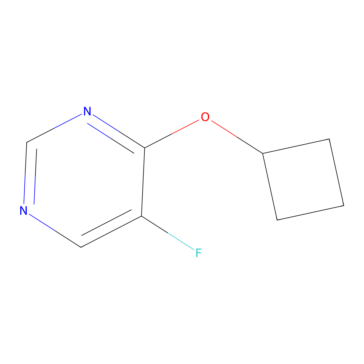 4-Cyclobutoxy-5-fluoropyrimidine molecular structure, CAS 2640974-60-1