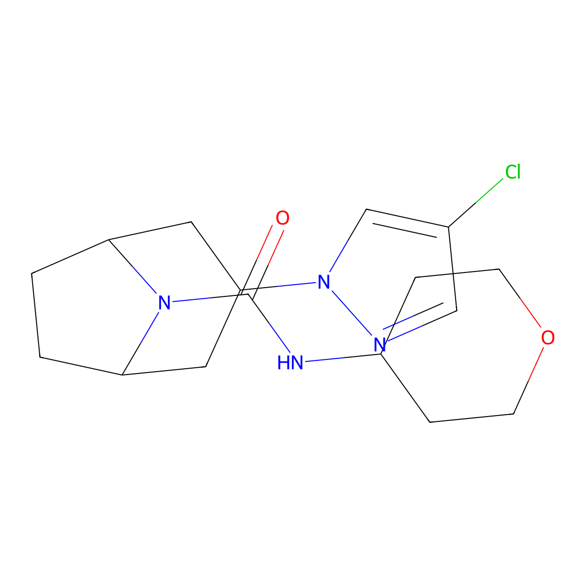 3-(4-chloro-1H-pyrazol-1-yl)-N-(oxan-4-yl)-8-azabicyclo[3.2.1]octane-8-carboxamide molecular structure, CAS 2640974-68-9