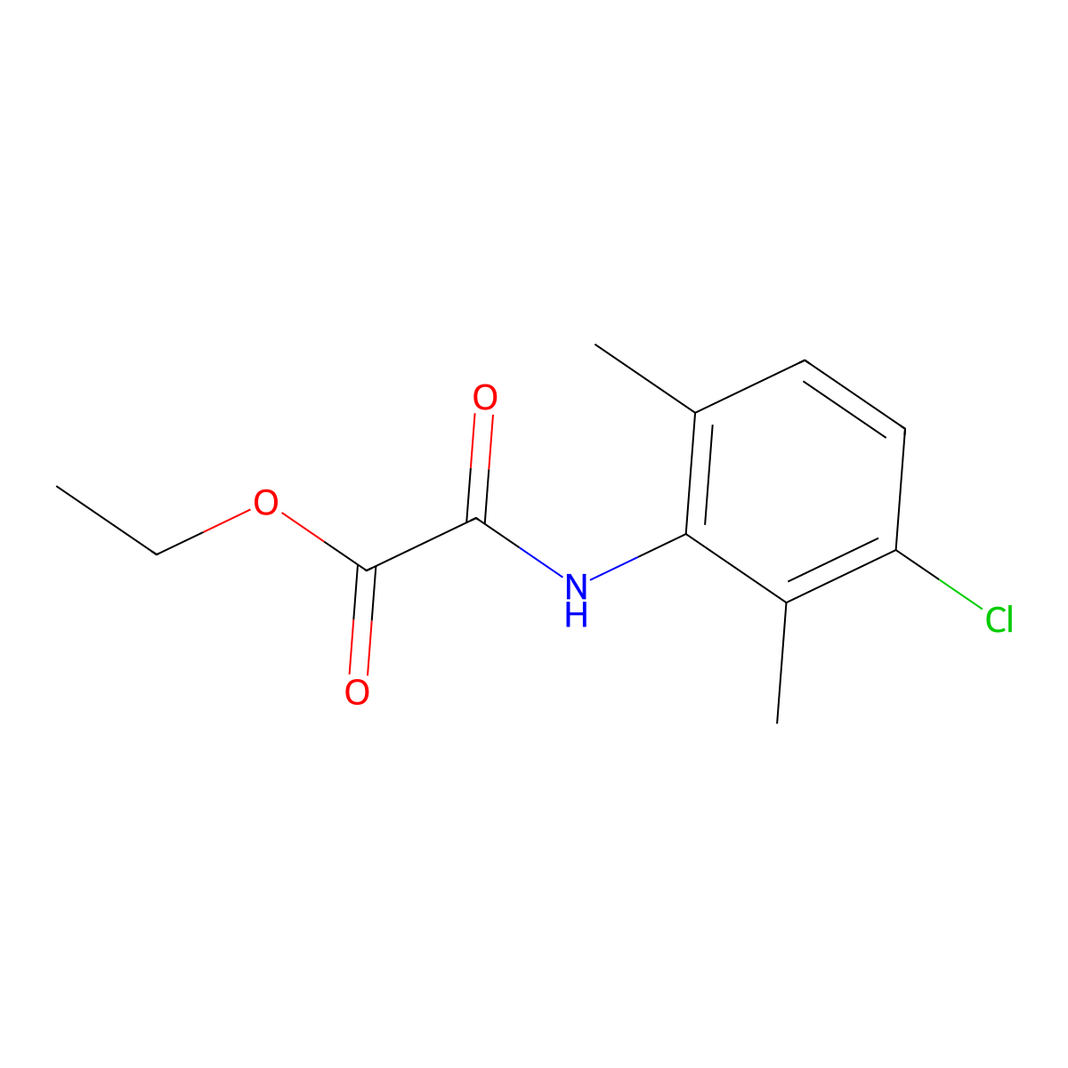 Ethyl [(3-chloro-2,6-dimethylphenyl)carbamoyl]formate molecular structure, CAS 2640975-06-8