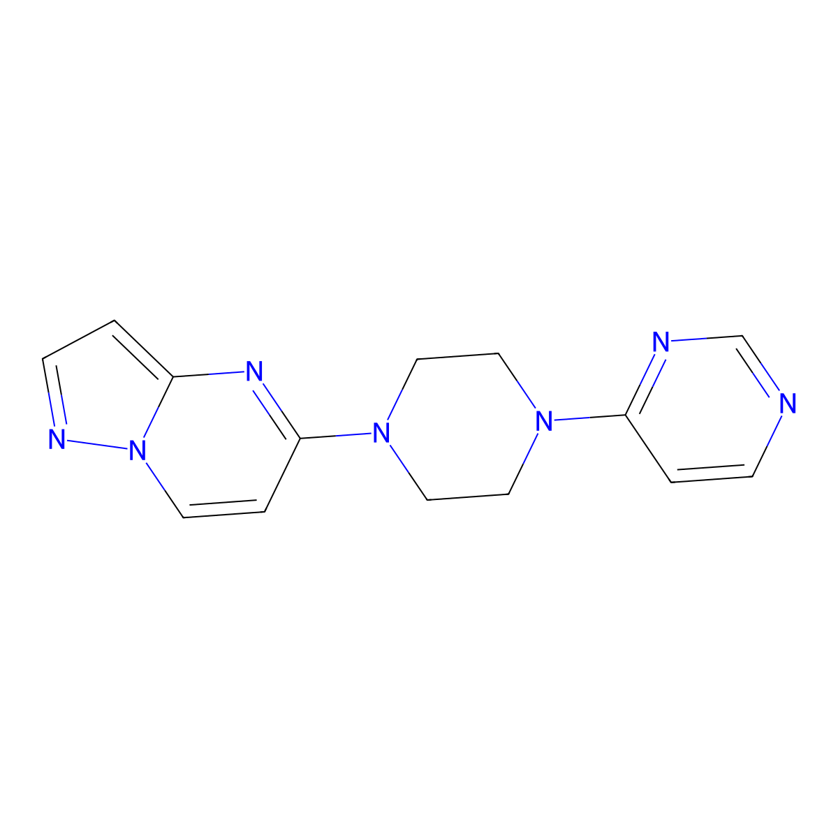 4-(4-{Pyrazolo[1,5-a]pyrimidin-5-yl}piperazin-1-yl)pyrimidine molecular structure, CAS 2640975-08-0