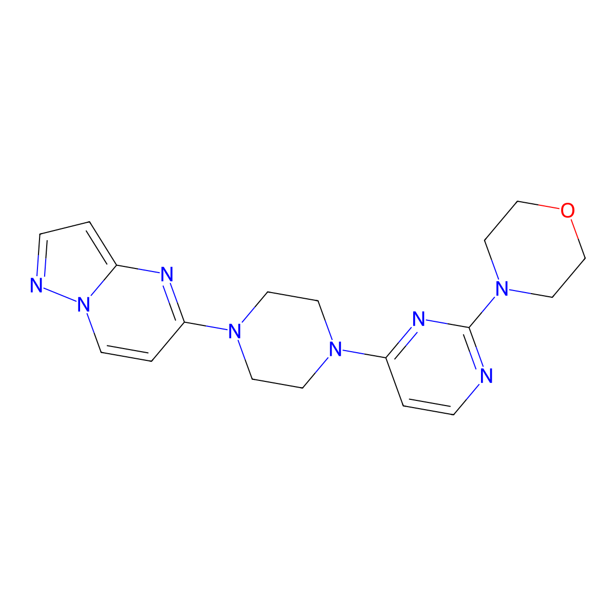4-[4-(4-{Pyrazolo[1,5-a]pyrimidin-5-yl}piperazin-1-yl)pyrimidin-2-yl]morpholine molecular structure, CAS 2640975-27-3