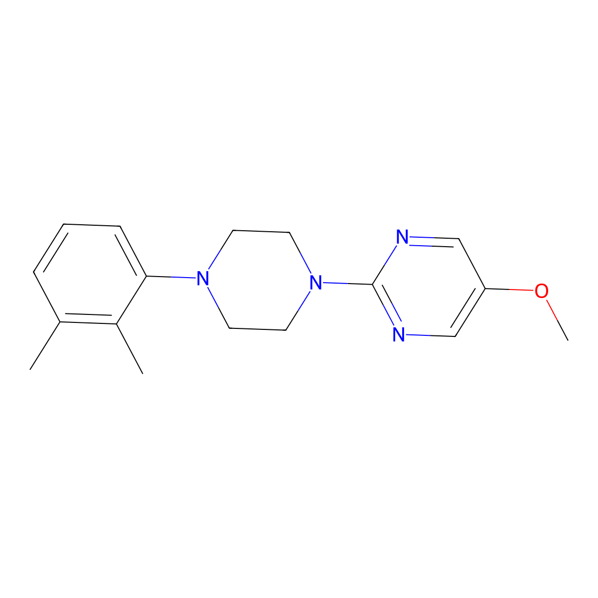 2-[4-(2,3-Dimethylphenyl)piperazin-1-yl]-5-methoxypyrimidine molecular structure, CAS 2640975-48-8