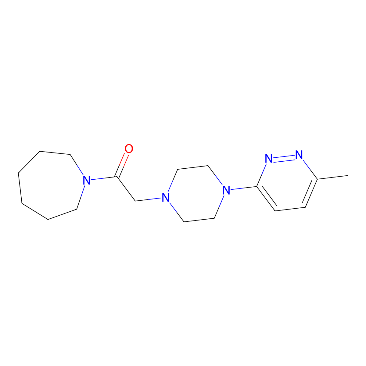 1-(Azepan-1-yl)-2-[4-(6-methylpyridazin-3-yl)piperazin-1-yl]ethan-1-one molecular structure, CAS 2640975-72-8