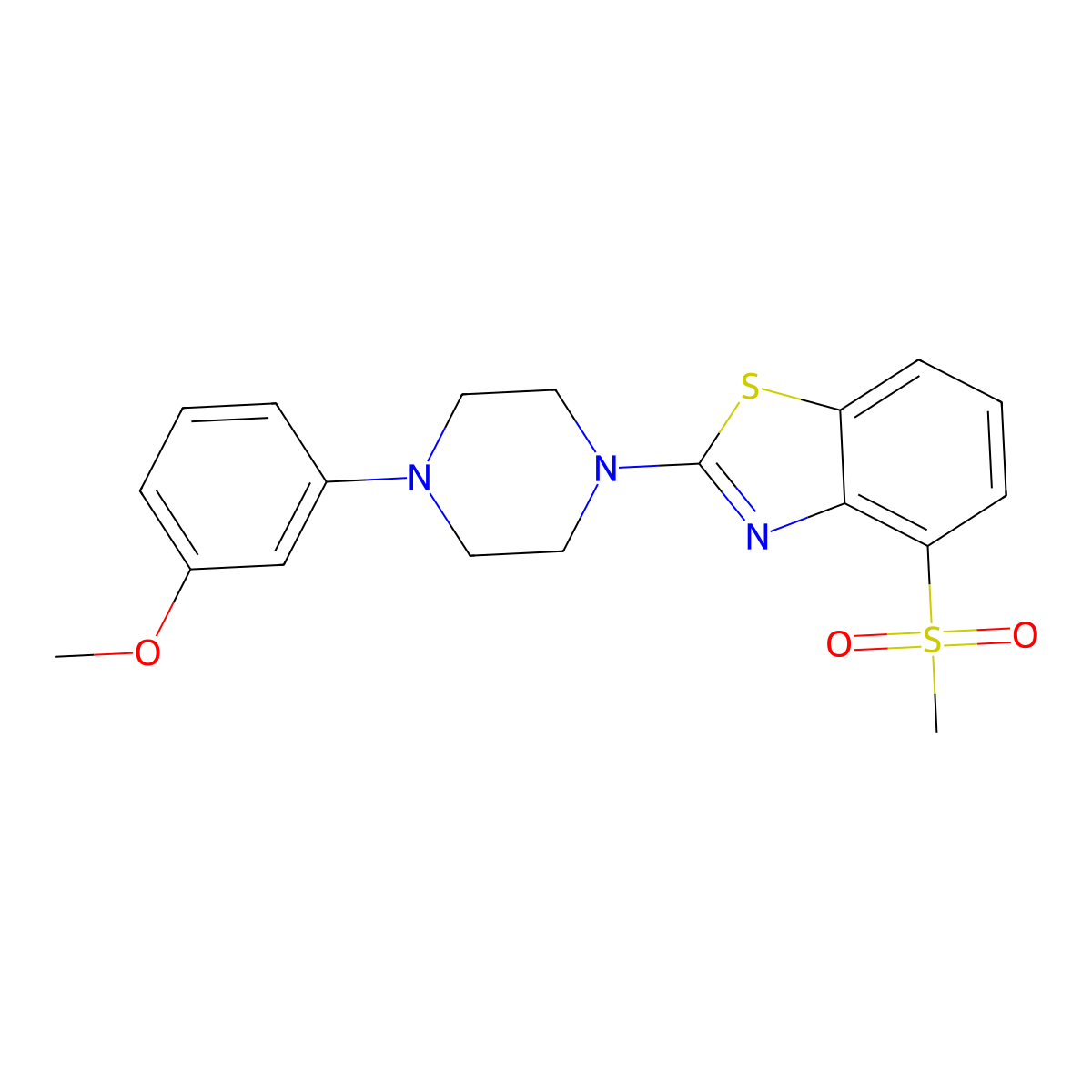 4-Methanesulfonyl-2-[4-(3-methoxyphenyl)piperazin-1-yl]-1,3-benzothiazole molecular structure, CAS 2640975-76-2