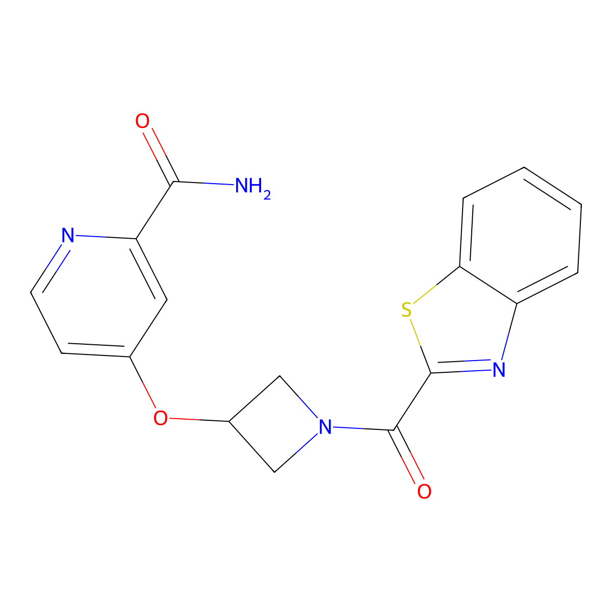 4-{[1-(1,3-Benzothiazole-2-carbonyl)azetidin-3-yl]oxy}pyridine-2-carboxamide molecular structure, CAS 2640976-16-3
