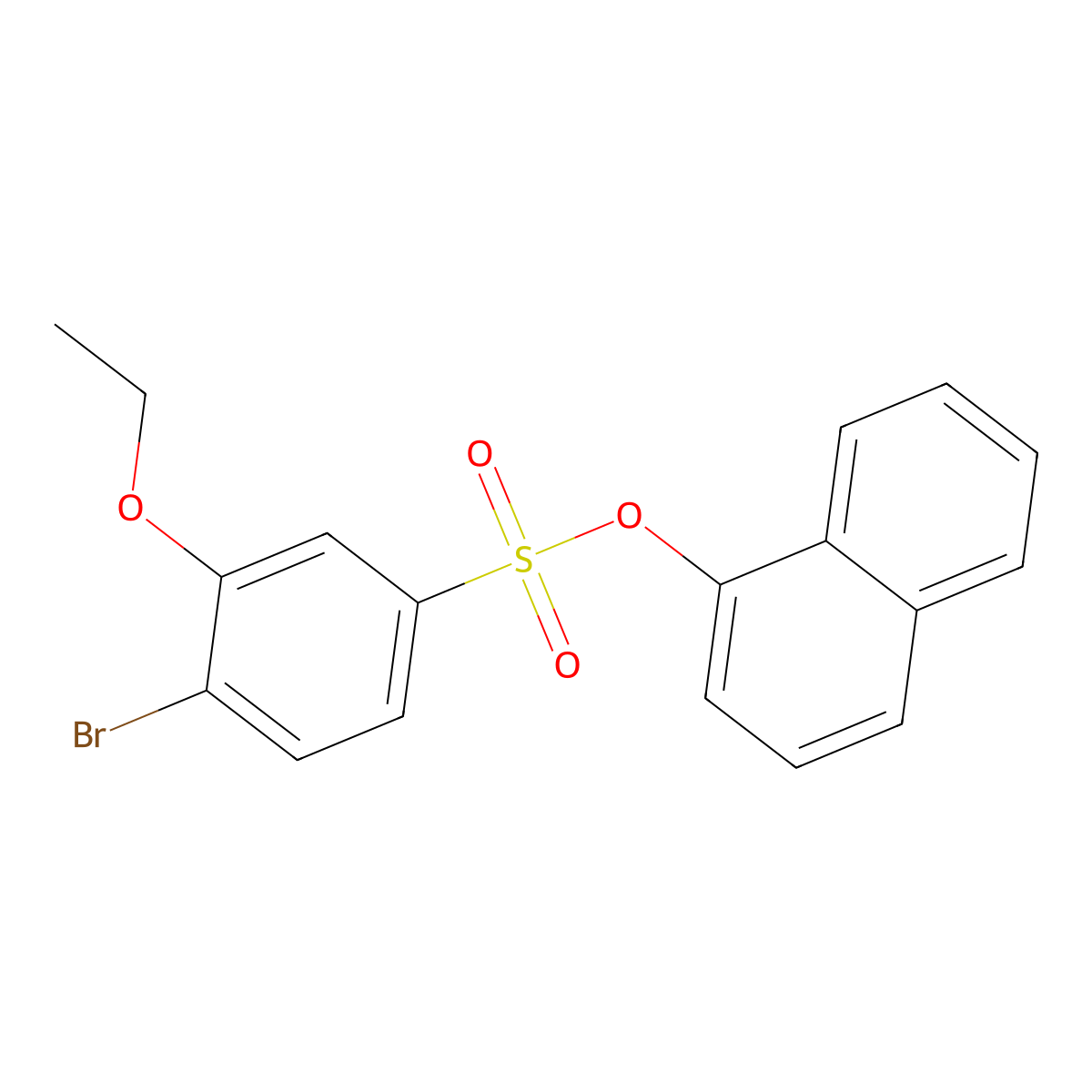 Naphthalen-1-yl 4-bromo-3-ethoxybenzene-1-sulfonate molecular structure, CAS 2640976-34-5