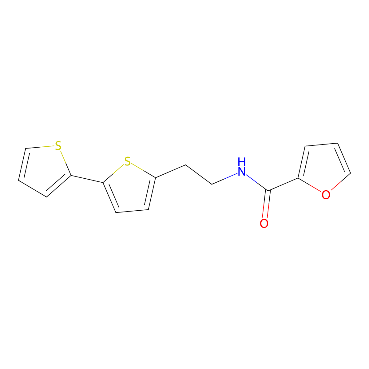 N-(2-{[2,2'-bithiophene]-5-yl}ethyl)furan-2-carboxamide molecular structure, CAS 2640976-41-4