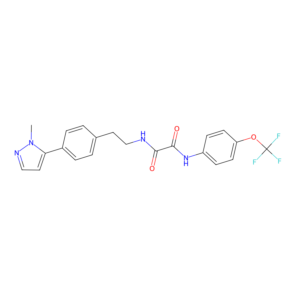 N-{2-[4-(1-methyl-1H-pyrazol-5-yl)phenyl]ethyl}-N'-[4-(trifluoromethoxy)phenyl]ethanediamide molecular structure, CAS 2640976-52-7