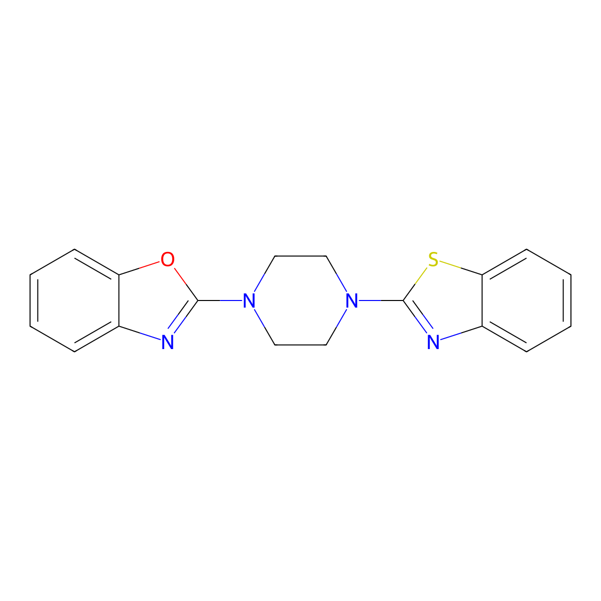 2-[4-(1,3-Benzothiazol-2-yl)piperazin-1-yl]-1,3-benzoxazole molecular structure, CAS 2640976-66-3