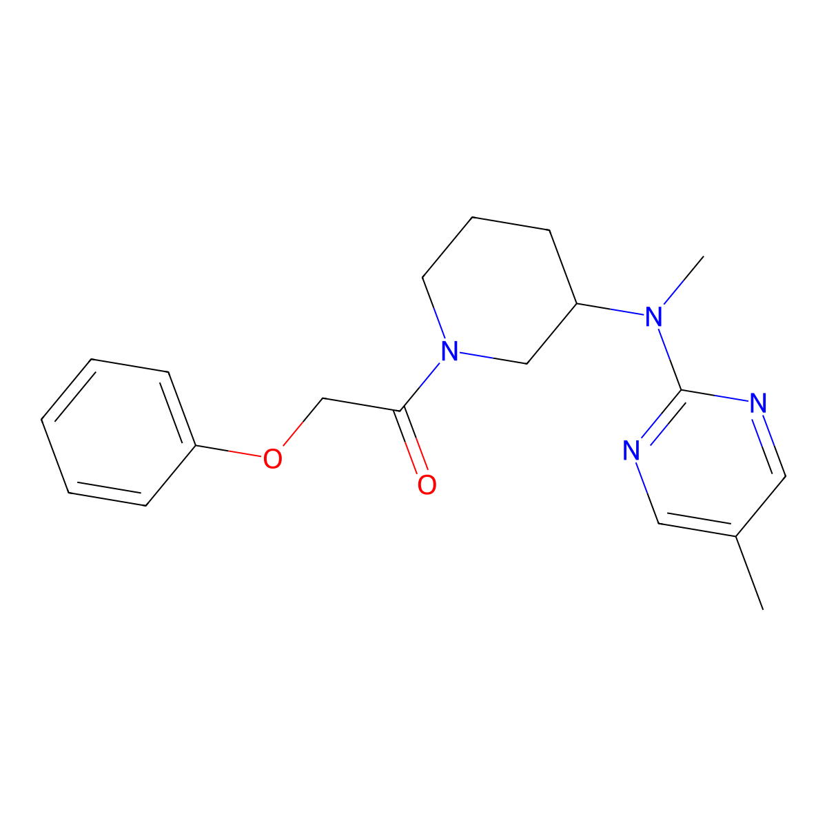 1-{3-[Methyl(5-methylpyrimidin-2-yl)amino]piperidin-1-yl}-2-phenoxyethan-1-one molecular structure, CAS 2640976-74-3