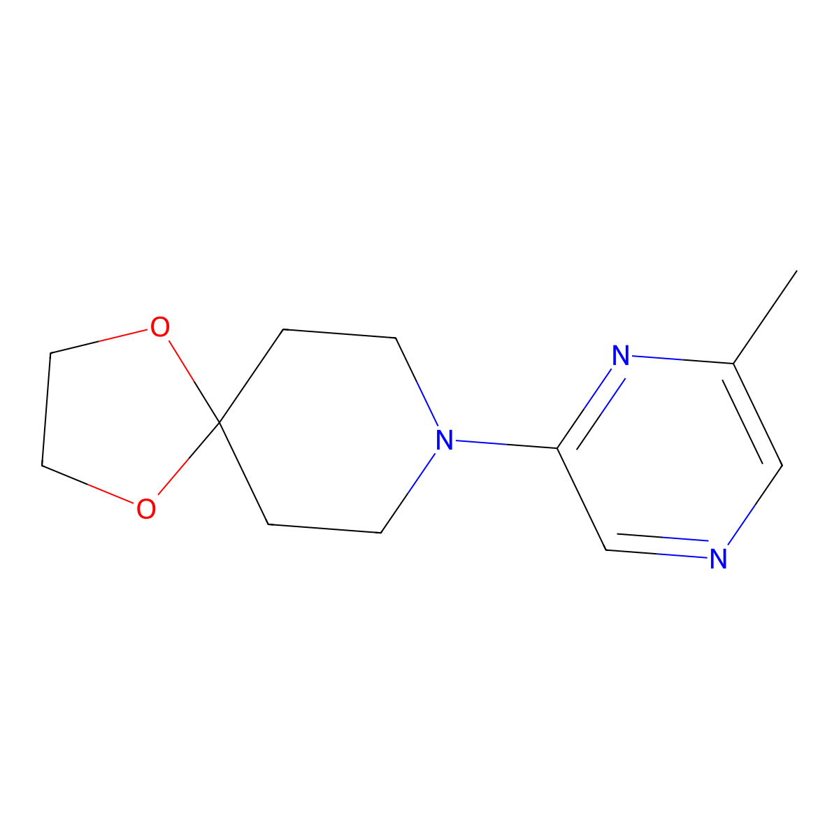 8-(6-Methylpyrazin-2-yl)-1,4-dioxa-8-azaspiro[4.5]decane molecular structure, CAS 2640976-82-3